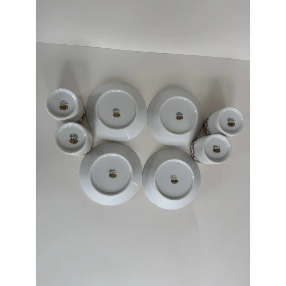 Richard Ginori - Impero Manifattura Di Doccia Italy Cup and Saucer Coffee 4x Set